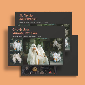 Süße Halloween-Spruch 9 Familienfoto Schwarz Feiertagskarte