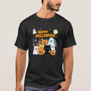 Süße Halloween Spukhaus Geister, Kürbisse, Bla T-Shirt