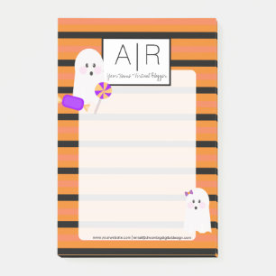 Süße Halloween-Süßigkeiten-Geister Post-it Klebezettel