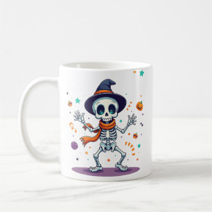 Süße Halloween tanzende Skelett-Tasse Kaffeetasse