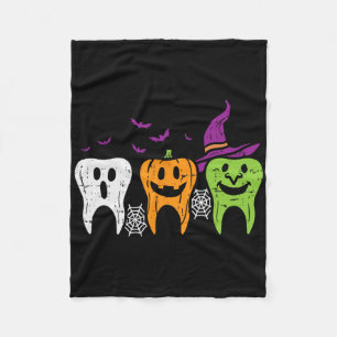 Süße Halloween-Zahn-Geister-Kürbis-Hexe Dental Fleecedecke