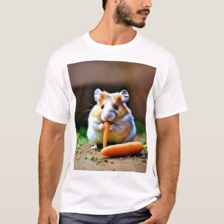 Süße Hamster essen Karotten Grafik Kunst T-Shirt