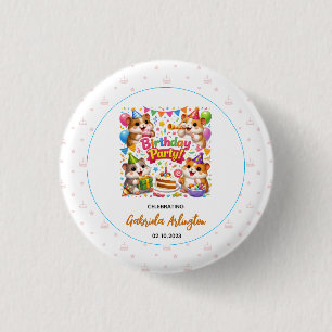 Süße Hamster-Geburtstagsfeier Kinder Hamster Button