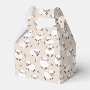Süße handgezeichnete Bauernhof-Tiere Schaf & Lamm Geschenkschachtel
