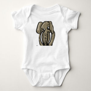 Süße handgezeichnete Elefanten-Illustration Baby Strampler