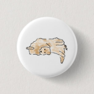 Süße handgezeichnete Illustration eines faulen Hun Button