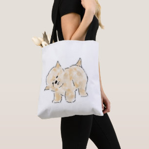 Süße handgezeichnete Illustration eines Pomeranian Tasche
