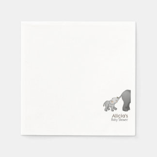 Süße handgezeichnete kleine Elefanten-Baby-Party Serviette