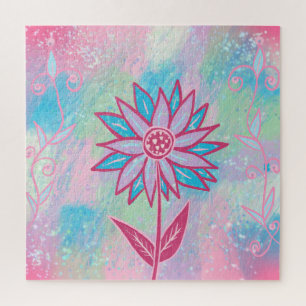 Süße handgezeichnete Pastell-Blume