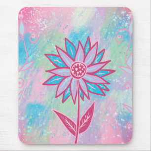 Süße handgezeichnete Pastell-Blume Mousepad