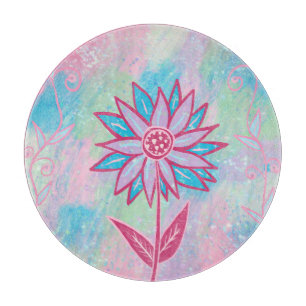 Süße handgezeichnete Pastell-Blume Schneidebrett
