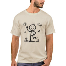 Süße handgezeichnete Stickfigur-Doodle-Aufkleber
