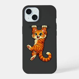 Süße hängende orange Tabby-Katze iPhone 15 Hülle