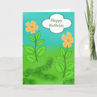 Süße Happy-Birthday-Blumengrußkarte Karte