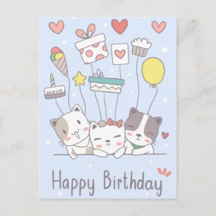 Süße Happy Birthday Grußkarte Postkarte
