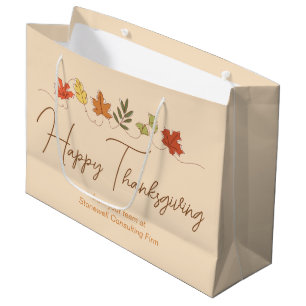 Süße Happy Thanksgiving Blätter Benutzerdefinierte Große Geschenktüte