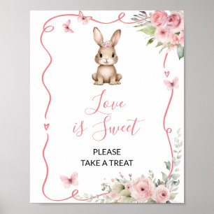 Süße Häschen-Baby-Party Mädchen Liebe ist süß Poster