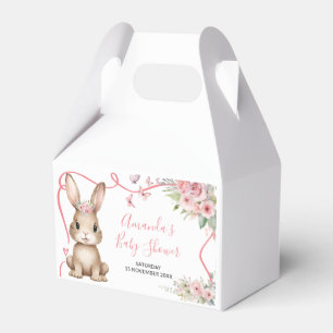 Süße Häschen-Baby-Party Mädchen Rosa Floral Geschenkschachtel