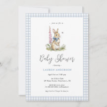 Süße Häschen Blaue Baby Boy Shower 