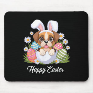 Süße Häschen Boxer Hund Florale Oster-Eier Bysket Mousepad