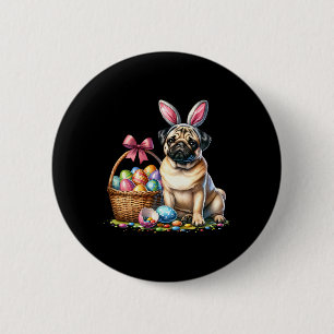 Süße Häschen Boxer Hund Florale Ostereier Skizze H Button