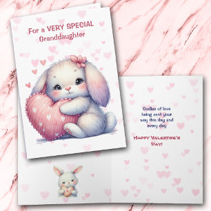 Süße Häschen-Enkelin Valentinstag-Karte Feiertagskarte
