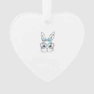 Süße Häschen-Gesicht-Tie-Dye-Brille Mädchen Glückl Ornament