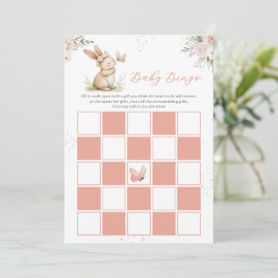Süße Häschen-Mädchen-Baby-Shower-Baby-Bingo-Karte Einladung