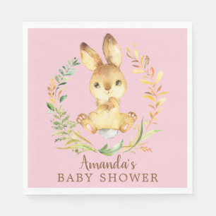 Süße Häschen-Mädchen-Babyparty-Papierserviette Serviette