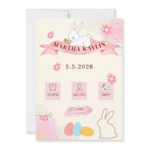 Süße Häschen-Pastell-Vorlage Baby Shower