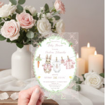 Süße Häschenkleidung Wäscheleine Babyparty