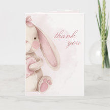 Süße Hase Wasserfarbe Rosa Baby Shower