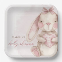 Süße Hase-Wasserfarbe Rosa Baby Shower