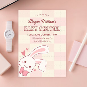 Süße Hasen-Baby-Party  Einladung