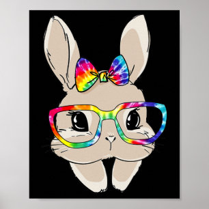 Süße Hasen-Gesicht-Batik-Brille Ostertag Kinder Mä Poster