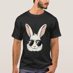 Süße Hasen Gesicht Brille Mädchen Junge Kaninchen  T-Shirt