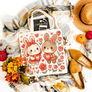Süße Hasen-Paar-Liebe-Tasche Tasche