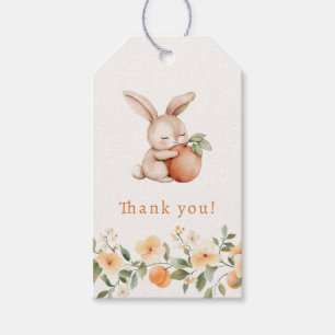 Süße Hasen-Pfirsich-Blumen-Dankeschön-Geschenkanhä Geschenkanhänger
