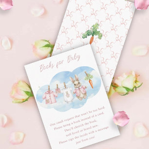 Süße Hasen-Wäscheleine Baby-Shower-Buch-Anfrage Begleitkarte