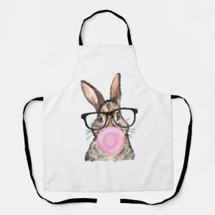 Süße Hasenbrille Bubble-Gum-Ostern-T-Shirt für Mäd Schürze
