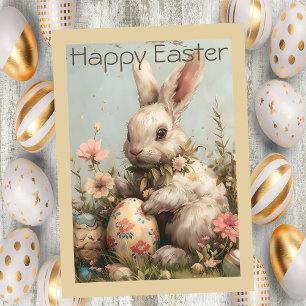 Süße Haseneier Blumen Ostern Feiertagskarte