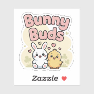 Süße Hasenknospen Kawaii Tier Aufkleber
