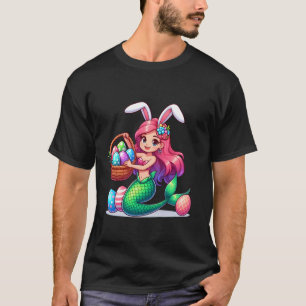 Süße Hasenohren-Meerjungfrau-Ostersuche Kinder Mäd T-Shirt