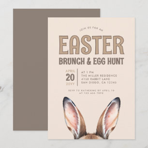 Süße Hasenohren Osterbrunch und Ostereiersuche  Einladung