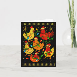 Süße hässliche Weihnachts-Hühner-Hemd Lustiges Xma Karte