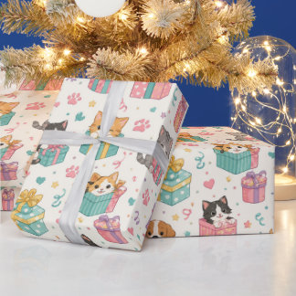 Süße Haustier-Geschenkverpackung | Hund & Katze Mu Geschenkpapier
