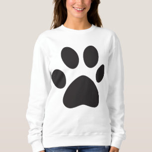Süße Haustier-Pfoten-Schwarz-Drucke Damen Basic Sw Sweatshirt