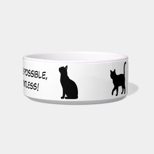 Süße Haustier Silhouetten Design - Katzen 1 + Text Napf