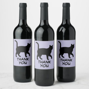 Süße Haustier Silhouetten Design - Katzen 1 + Text Weinetikett