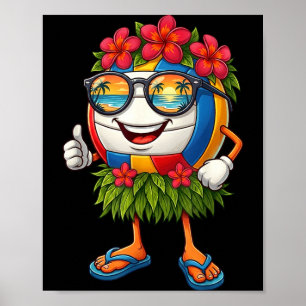 Süße Hawaiianische Strand-Volleyball Tropischer So Poster